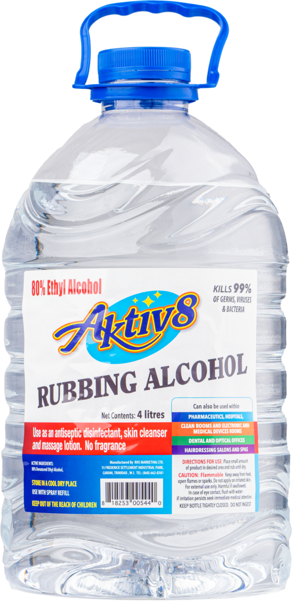 Aktiv8 Rubbing Alcohol 4L 80%